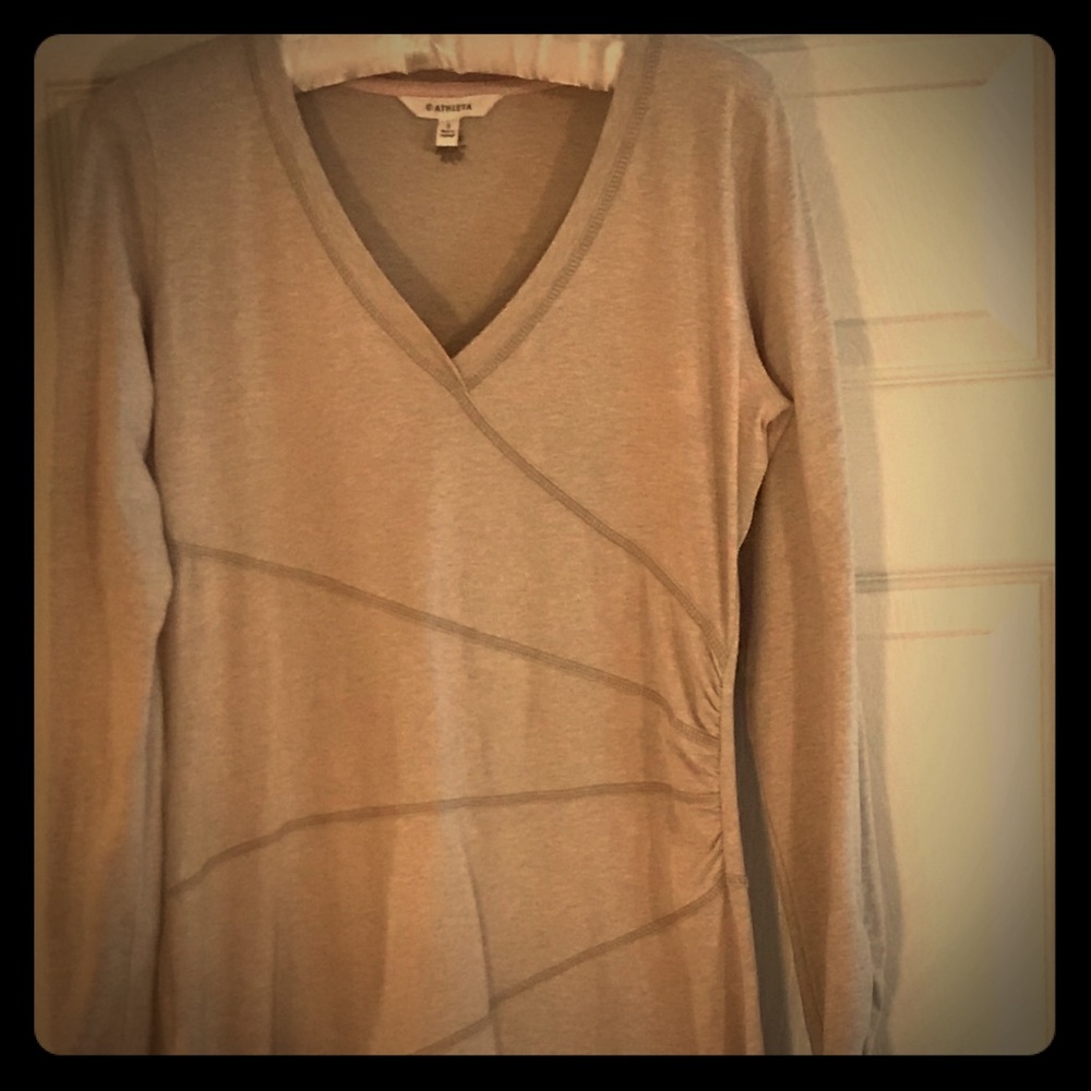 Athleta cream long sleeve dress